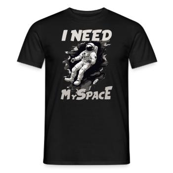 I need my Space - Männer T-Shirt - Schwarz - Vorne - AI Model Male 178 light (178cm)