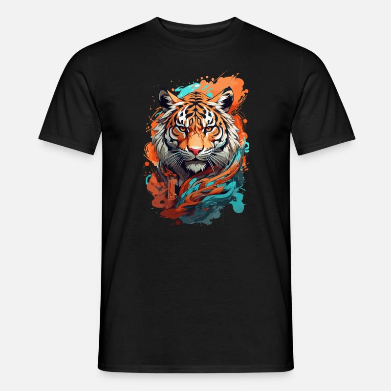 Tiger im Graffiti Stil - Männer T-Shirt - Schwarz