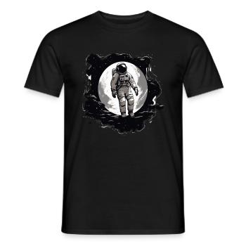 Astronaut vor Mond - Männer T-Shirt - Schwarz - Vorne - AI Model Male 178 light (178cm)