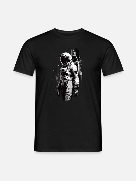 Frau im Raumanzug - Männer T-Shirt - Schwarz