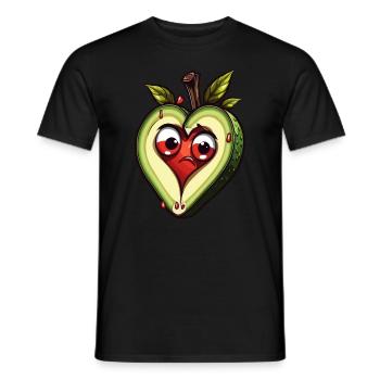 Avocado mit Herzkern - Männer T-Shirt - Schwarz - Vorne - AI Model Male 178 light (178cm)