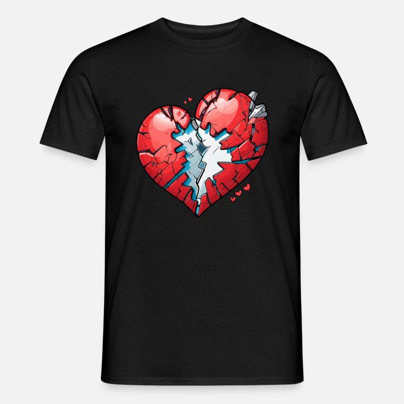 Gebrochenes Herz - Männer T-Shirt - Schwarz
