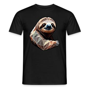 Faultier Polygon Sloth - Männer T-Shirt - Schwarz - Vorne - AI Model Male 178 light (178cm)