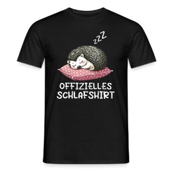 Offizielles Schlafshirt Igel Igelliebhaber - Männer T-Shirt - Schwarz - Vorne - AI Model Male 178 light (178cm)