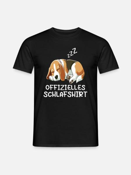 Offizielles Schlafshirt Beagle Hund Hundeliebhaber - Männer T-Shirt - Schwarz