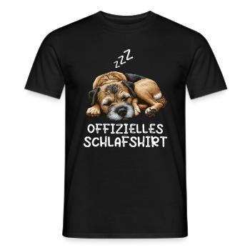 Offizielles Schlafshirt Border Terrier Terrierfan - Männer T-Shirt - Schwarz - Vorne - AI Model Male 178 light (178cm)