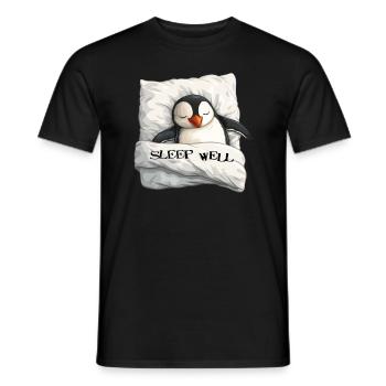 Schlafender Pinguin - Männer T-Shirt - Schwarz - Vorne - AI Model Male 178 light (178cm)
