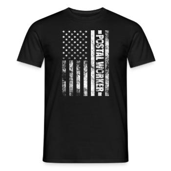 Postal Worker Mail Letter Carrier USA Flag Mailman - Men's T-Shirt - black - Front - AI Model Male 178 light (178cm)