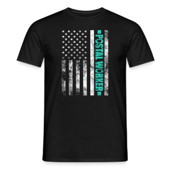 Postal Worker Mail Letter Carrier USA Flag Mailman - Men's T-Shirt - black - Front - AI Model Male 178 light (178cm)