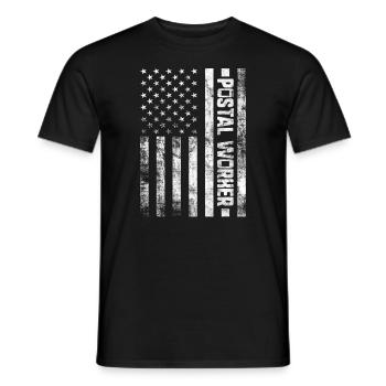 Postal Worker Mail Letter Carrier USA Flag Mailman - Men's T-Shirt - black - Front - AI Model Male 178 light (178cm)