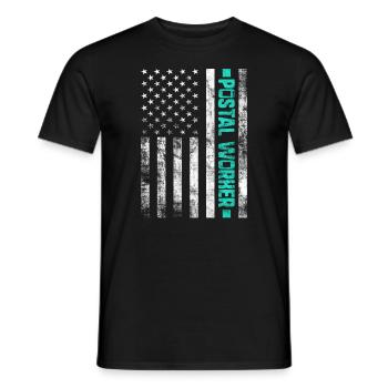 Postal Worker Mail Letter Carrier USA Flag Mailman - Men's T-Shirt - black - Front - AI Model Male 178 light (178cm)