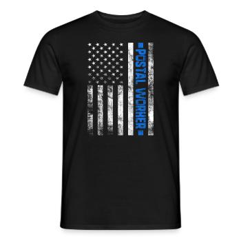 Postal Worker Mail Letter Carrier USA Flag Mailman - Men's T-Shirt - black - Front - AI Model Male 178 light (178cm)