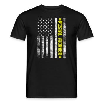 Postal Worker Mail Letter Carrier USA Flag Mailman - Men's T-Shirt - black - Front - AI Model Male 178 light (178cm)