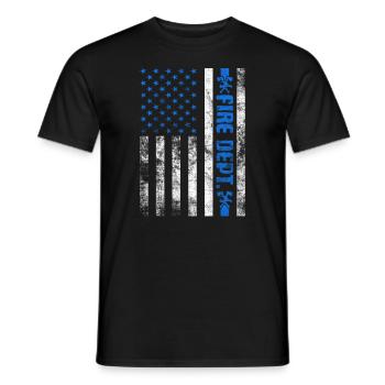 Service d’incendie Pompier Pompier Lutte contre les incendies - T-shirt homme - noir - Devant - AI Model Male 178 light (178cm)