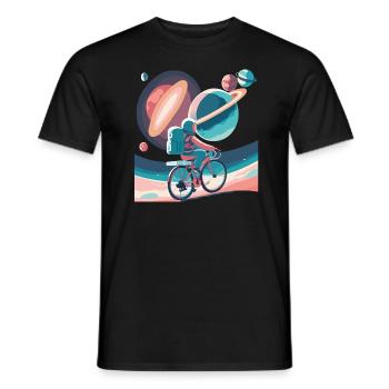 Cyclisme galactique - T-shirt homme - noir - Devant - AI Model Male 178 light (178cm)