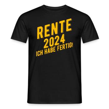 Rente Ruhestand Pension Abschied 2024 Geschenkidee - Männer T-Shirt - Schwarz - Vorne - AI Model Male 178 light (178cm)