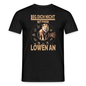 Leg dich nicht mit ein Löwen an Sternzeichen Löwe - Männer T-Shirt - Schwarz - Vorne - AI Model Male 178 light (178cm)