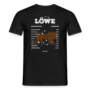 Ich bin ein Löwe Sternzeichen Leo - Männer T-Shirt - Schwarz - Vorne - AI Model Male 178 light (178cm)