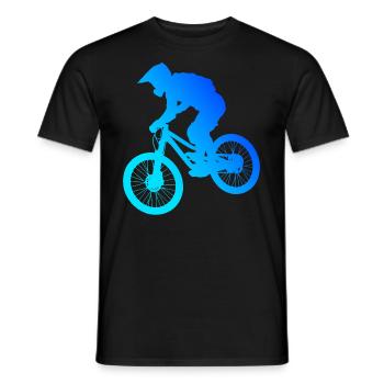 Women's MTB Mountain Biker Cycling Mountain Bike - Men's T-Shirt - black - Front - AI Model Male 178 light (178cm)