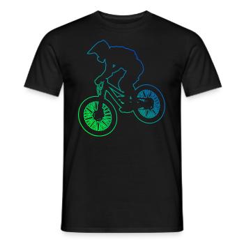Mountain Biker Cyclist Women's Cycling Mountainbik - Men's T-Shirt - black - Front - AI Model Male 178 light (178cm)