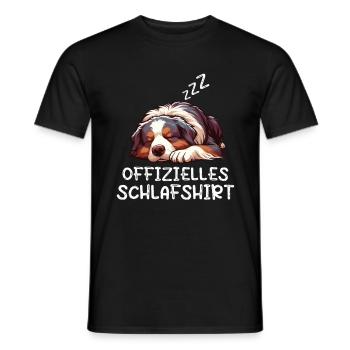 Offizielles Schlafshirt Australian Shepherd Aussie - Männer T-Shirt - Schwarz - Vorne - AI Model Male 178 light (178cm)