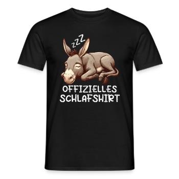 Offizielles Schlafshirt Esel Eselchen Muli - Männer T-Shirt - Schwarz - Vorne - AI Model Male 178 light (178cm)