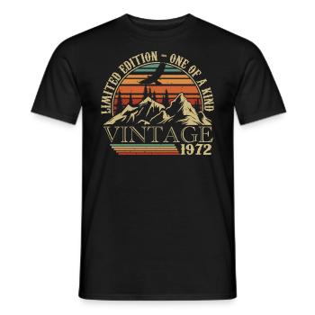1972 Vintage Geburtstagsgeschenk 1972 Retro 1972 - Männer T-Shirt - Schwarz - Vorne - AI Model Male 178 light (178cm)