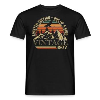 1977 Vintage Cadeau Anniversaire 1977 Retro 1977 - T-shirt homme - noir - Devant - AI Model Male 178 light (178cm)