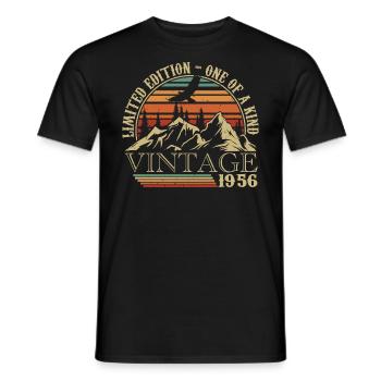 1956 Vintage Cadeau Anniversaire 1956 Retro 1956 - T-shirt homme - noir - Devant - AI Model Male 178 light (178cm)