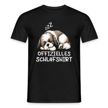 Offizielles Schlafshirt Shih tzu Shih tzus Hund - Männer T-Shirt - Schwarz - Vorne - AI Model Male 178 light (178cm)