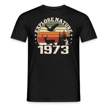 1973 Classic Hunter Anniversary Gift 1973 - Men's T-Shirt - black - Front - AI Model Male 178 light (178cm)