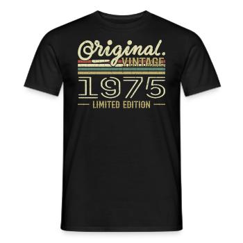 1975 Retro Birthday 1975 Original 1975 Vintage - Men's T-Shirt - black - Front - AI Model Male 178 light (178cm)