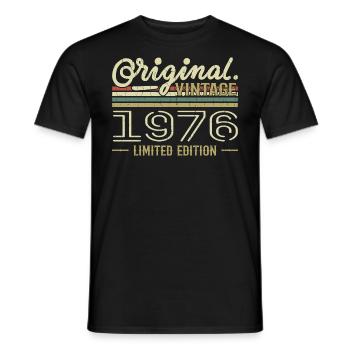 1976 Retro Birthday 1976 Original 1976 Vintage - Men's T-Shirt - black - Front - AI Model Male 178 light (178cm)