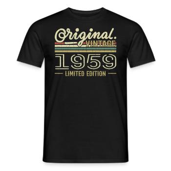 1959 Anniversaire Rétro 1959 Original 1959 Vintage - T-shirt homme - noir - Devant - AI Model Male 178 light (178cm)