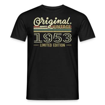 1953 Anniversaire Rétro 1953 Original 1953 Vintage - T-shirt homme - noir - Devant - AI Model Male 178 light (178cm)