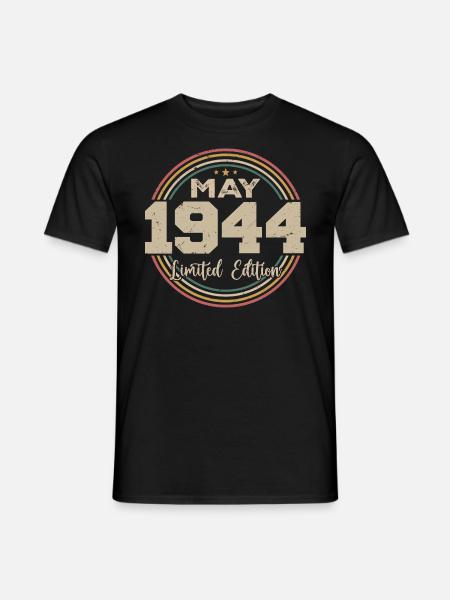 Mai 1944 Jahrgang Geboren im Mai 1944 Geburtstag - Männer T-Shirt - Schwarz