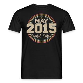 Mai 2015 Vintage Nées En Mai 2015 Anniversaire - T-shirt homme - noir - Devant - AI Model Male 178 light (178cm)