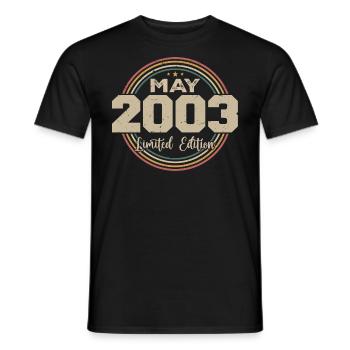 Mai 2003 Vintage Nées En Mai 2003 Anniversaire - T-shirt homme - noir - Devant - AI Model Male 178 light (178cm)