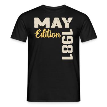 Mai 1981 Geburtstag Mai 1981 Geschenk Mai 1981 Mai - Männer T-Shirt - Schwarz - Vorne - AI Model Male 178 light (178cm)