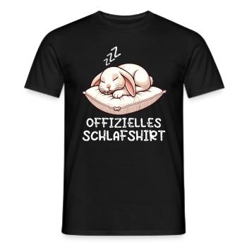 Offizielles Schlafshirt Kaninchen Hase Hasen - Männer T-Shirt - Schwarz - Vorne - AI Model Male 178 light (178cm)