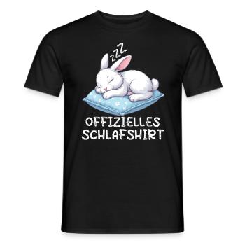 Offizielles Schlafshirt Kaninchen Hase Hasen - Männer T-Shirt - Schwarz - Vorne - AI Model Male 178 light (178cm)