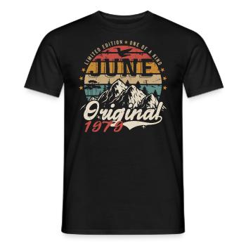 Juni 1979 Geburtstag Juni 1979 Geschenk Juni 1979 - Männer T-Shirt - Schwarz - Vorne - AI Model Male 178 light (178cm)