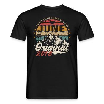 June 2018 Birthday June 2018 Gift June 2018 - Men's T-Shirt - black - Front - AI Model Male 178 light (178cm)