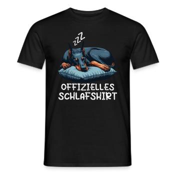 Offizielles Schlafshirt Dobermann Dobermannhalter - Männer T-Shirt - Schwarz - Vorne - AI Model Male 178 light (178cm)
