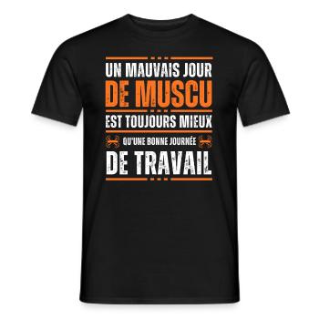 A bad day of weight training Gift idea - Men's T-Shirt - black - Front - AI Model Male 178 light (178cm)
