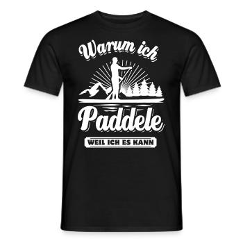 Warum ich Paddele? Weil ich es kann - SUP Spruch - Männer T-Shirt - Schwarz - Vorne - AI Model Male 178 light (178cm)