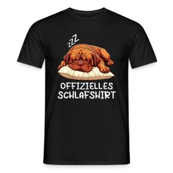 Offizielles Schlafshirt Bordeaux Dogge Bordeauxs - Männer T-Shirt - Schwarz - Vorne - AI Model Male 178 light (178cm)