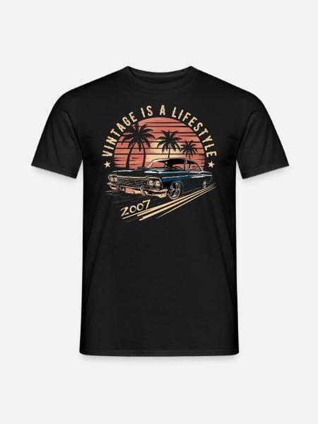 Vintage 2007 Retro Oldtimer Legendär seit 2007 - Männer T-Shirt - Schwarz
