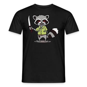 Halloween Zombie Raccoon Gift - Men's T-Shirt - black - Front - AI Model Male 178 light (178cm)