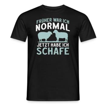 Früher war ich normal jetzt habe ich Schafe - Männer T-Shirt - Schwarz - Vorne - AI Model Male 178 light (178cm)